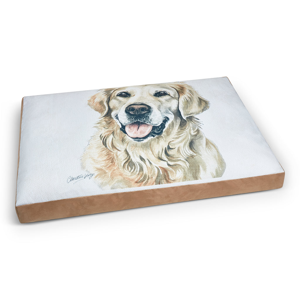 Christine Varley Luxury Printed Dog Bed - Golden Retriever  Barking Beds