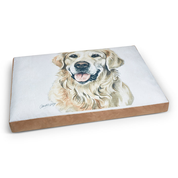 Christine Varley Luxury Printed Dog Bed - Golden Retriever  Barking Beds