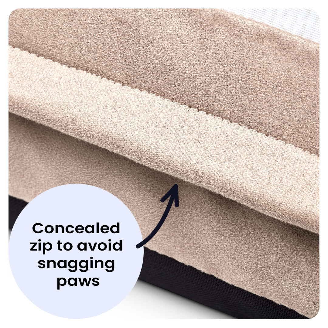 dog bed with hidden zip