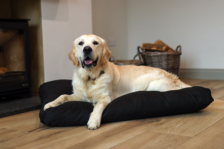 Black Fabric Dog Bed  Barking Beds