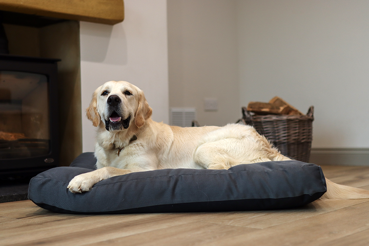 Charcoal Fabric Dog Bed  Barking Beds