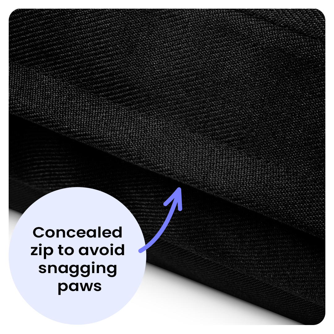 Black Fabric Dog Bed  Barking Beds