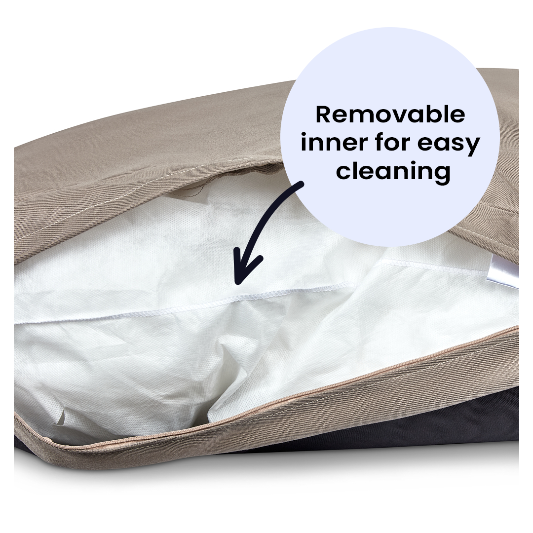 Taupe Fabric Dog Bed  Barking Beds