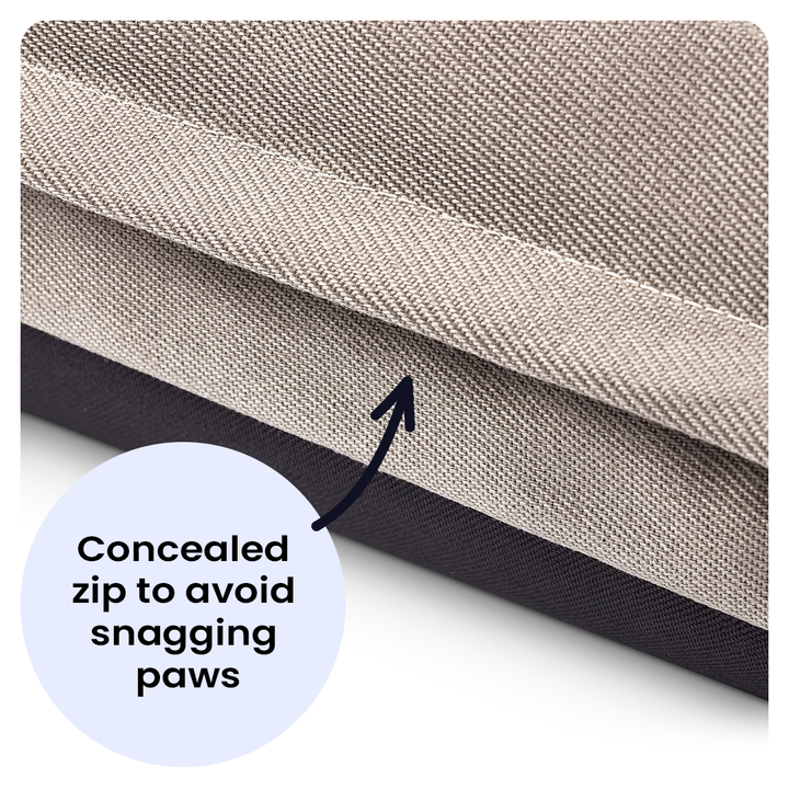Taupe Fabric Dog Bed  Barking Beds