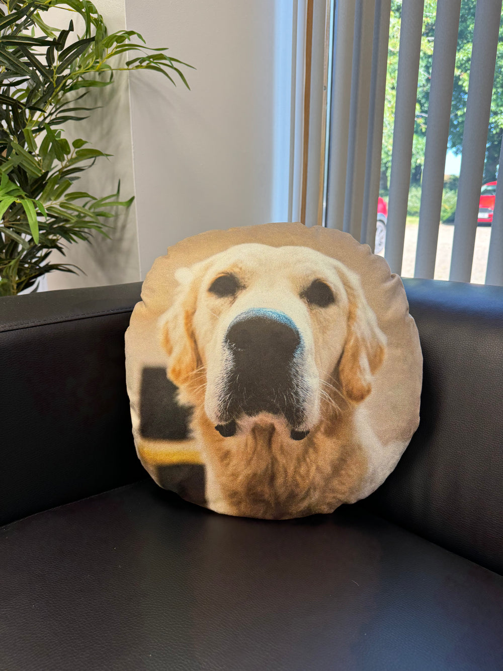 Custom Dog Photo Cushion - Round - Faux Suede Cushions Prodigi