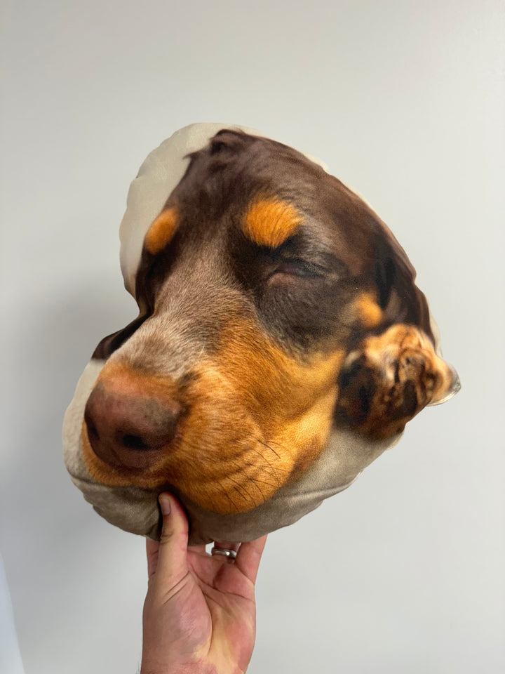 Custom Dog Photo Cushion - Heart Shaped - Faux Suede Cushions Prodigi