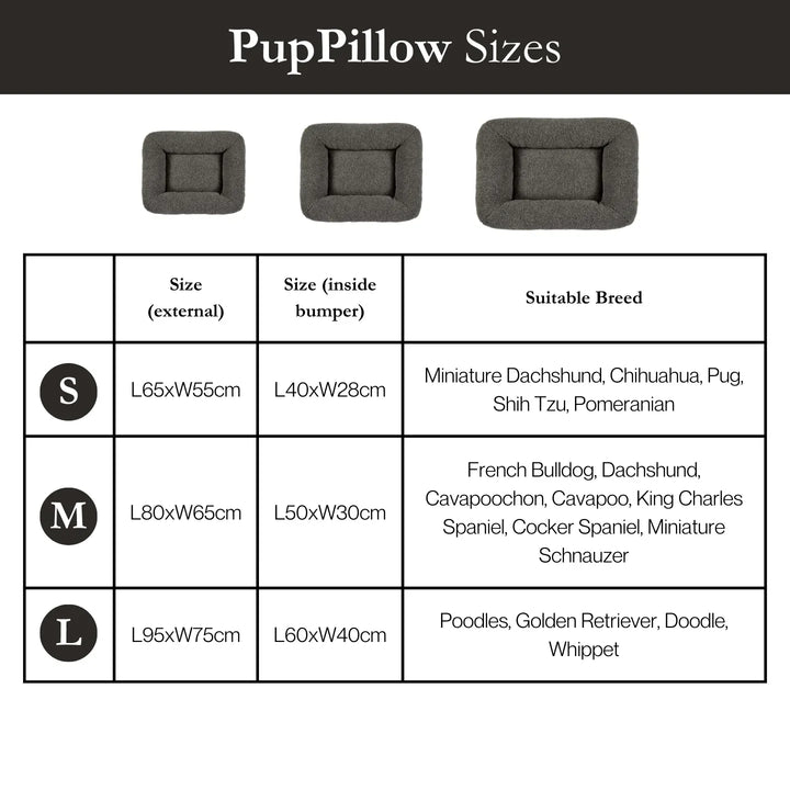 Pup & Kit - PupPillow® Luxury Dog Bed - Slate Grey Dog Beds Pup & Kit