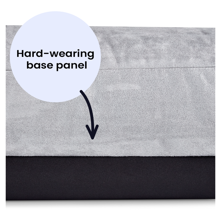 Luxury Faux Suede Dog Bed - Grey  Barking Beds