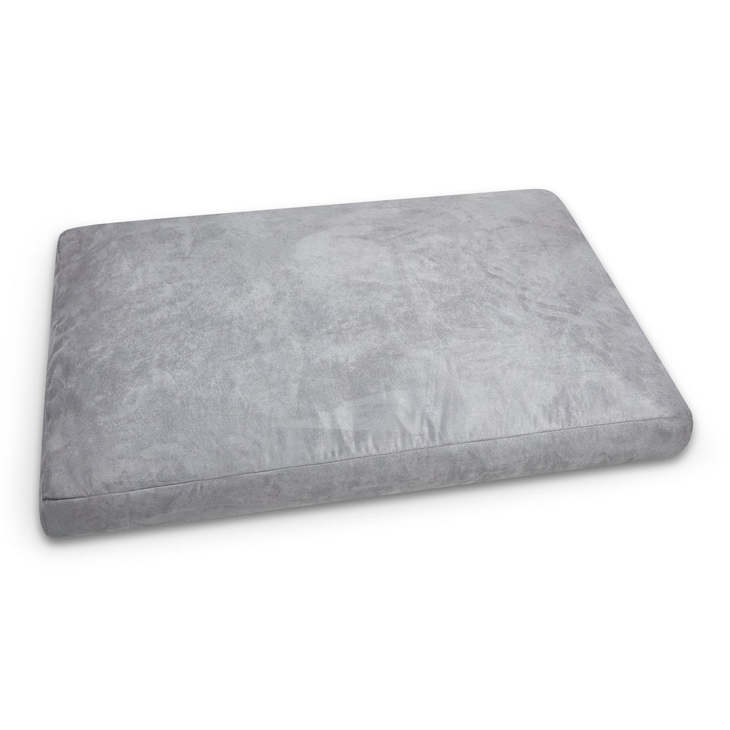 Luxury Faux Suede Dog Bed - Grey  Barking Beds