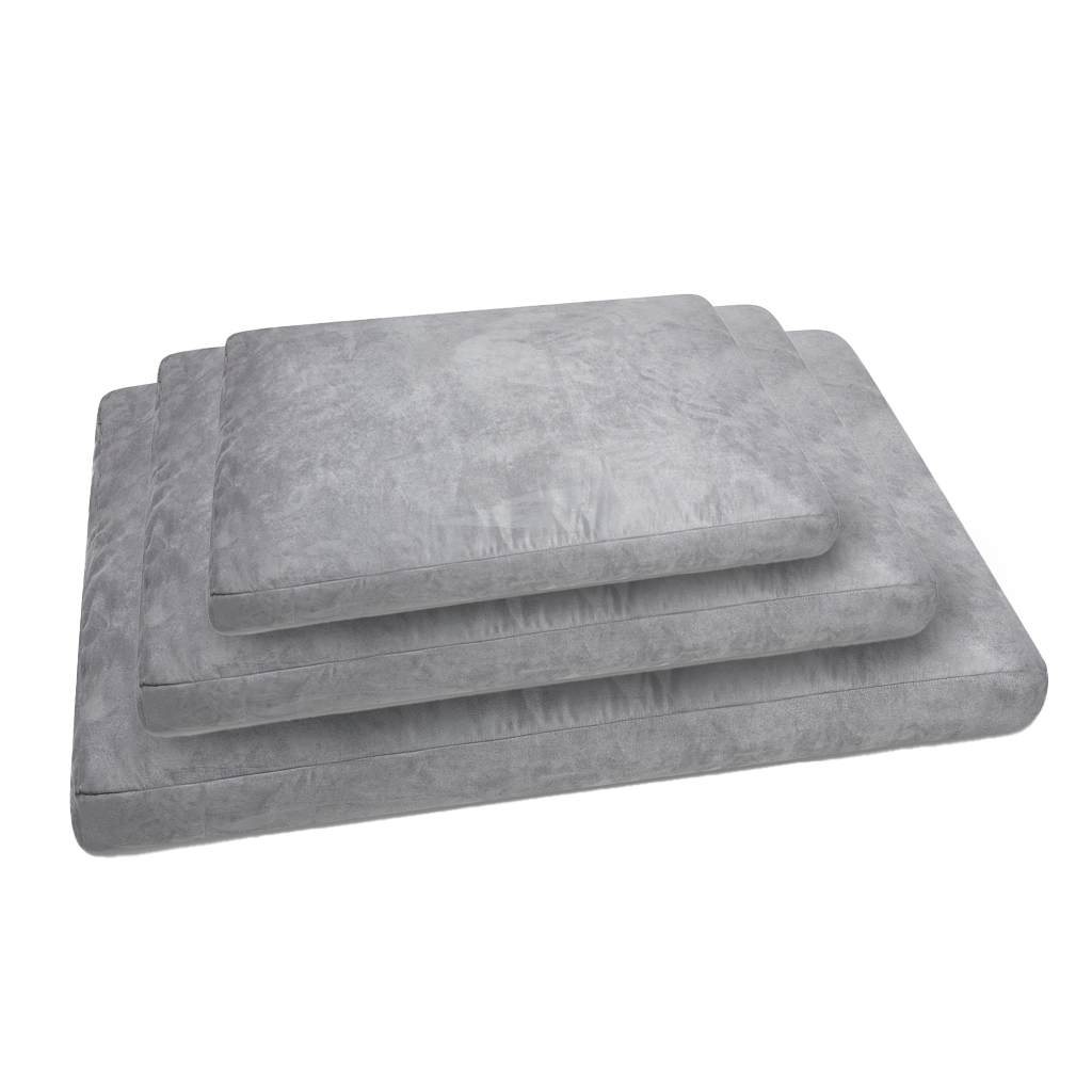 Luxury Faux Suede Dog Bed - Grey  Barking Beds