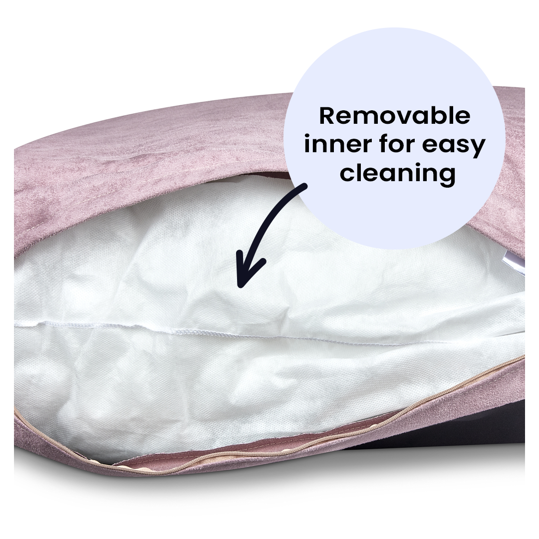 Luxury Faux Suede Dog Bed - Mauve  Barking Beds