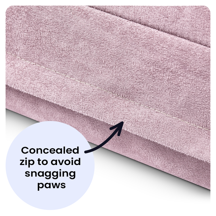 Luxury Faux Suede Dog Bed - Mauve  Barking Beds