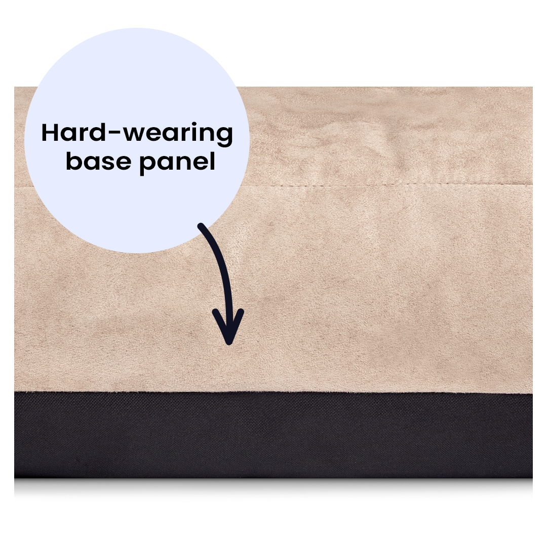 Luxury Faux Suede Dog Bed - Stone  Barking Beds