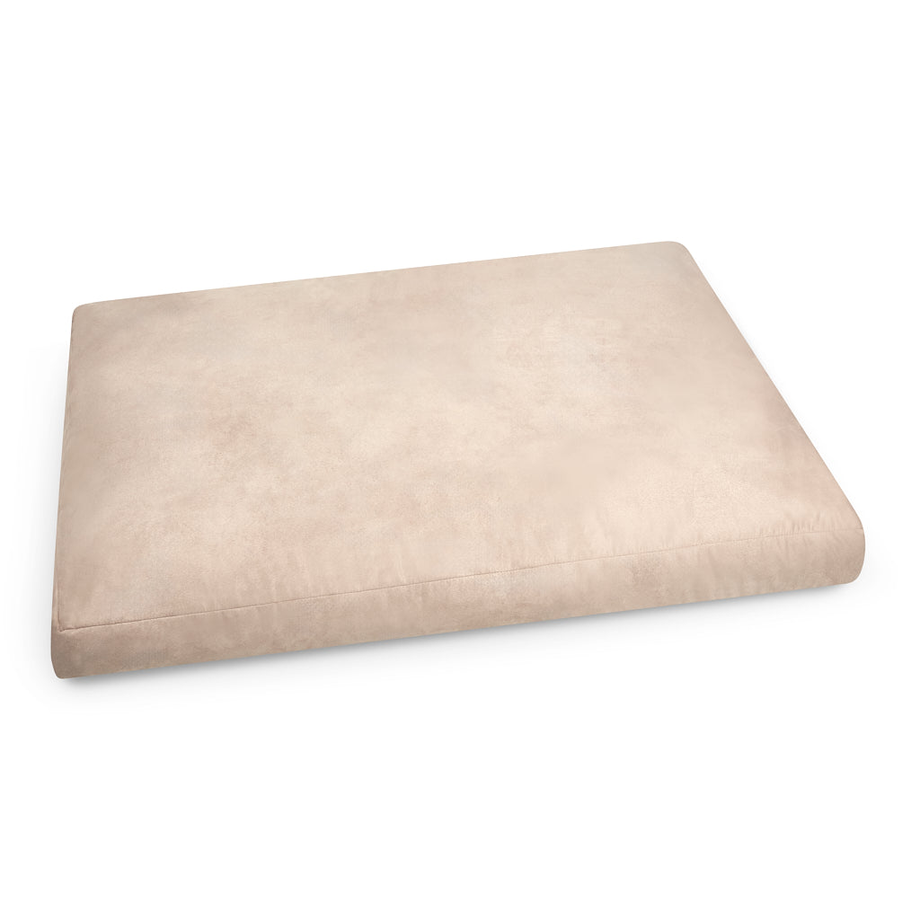 Luxury Faux Suede Dog Bed - Stone  Barking Beds