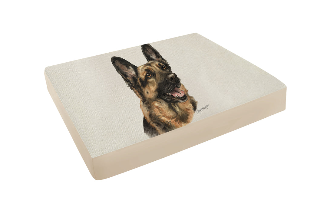 Christine Varley Luxury Printed Dog Bed - German Shepherd  Barking Beds