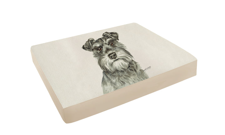 Christine Varley Luxury Printed Dog Bed - Schnauzer  Barking Beds