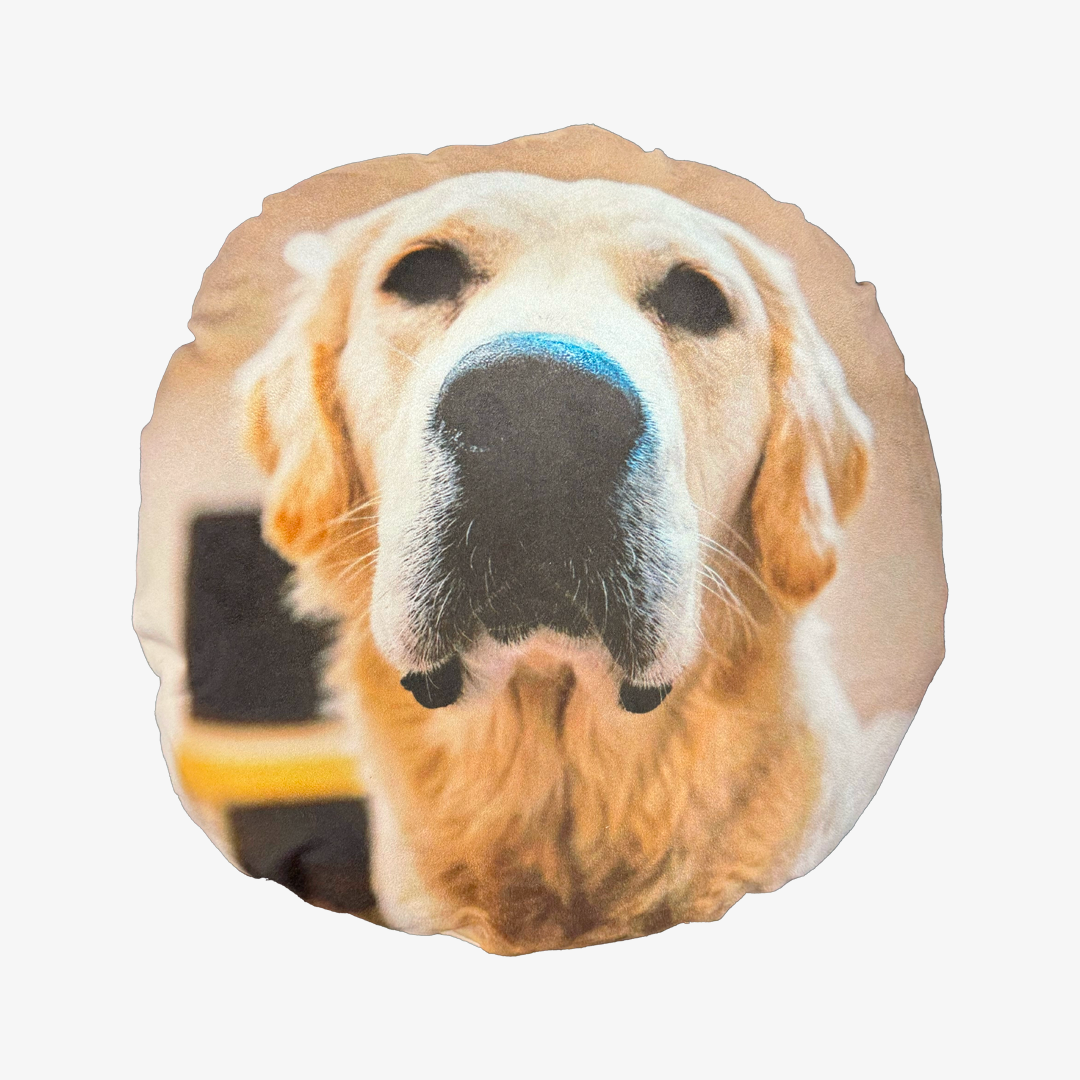 Custom Dog Photo Cushion - Round - Faux Suede Cushions Prodigi
