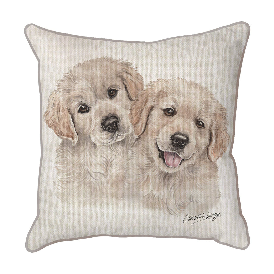 Christine Varley | Golden Retriever Puppies | Dog Scatter Cushion Cushions Christine Varley