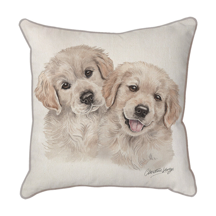 Christine Varley | Golden Retriever Puppies | Dog Scatter Cushion Cushions Christine Varley