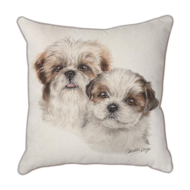 Christine Varley | Shih Tzu Puppies | Dog Scatter Cushion Cushions Christine Varley