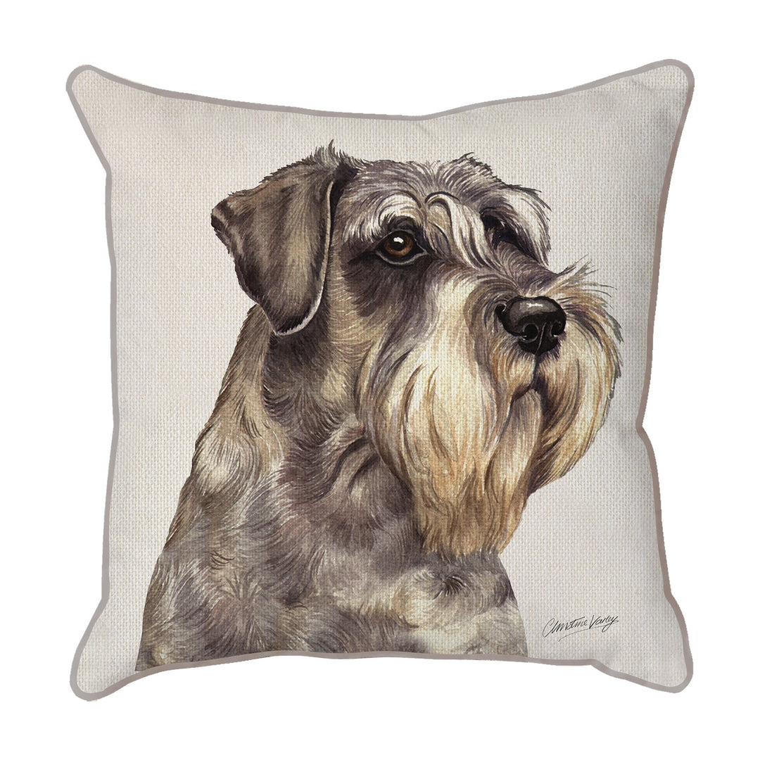 Christine Varley | Schnauzer Side On | Dog Scatter Cushion Cushions Christine Varley
