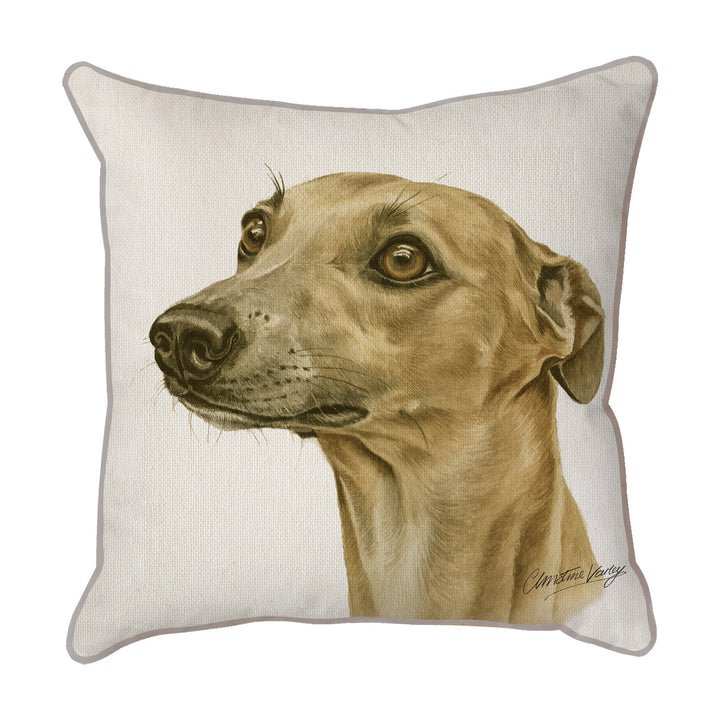 Christine Varley | Whippet | Dog Scatter Cushion Cushions Christine Varley