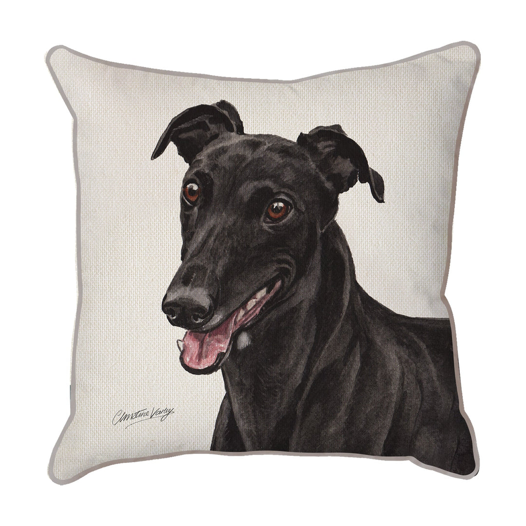 Christine Varley | Grayhound | Dog Scatter Cushion Cushions Christine Varley