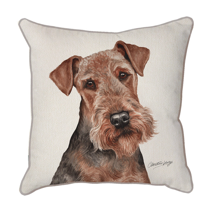 Christine Varley | Airedale Terrier | Dog Scatter Cushion Cushions Christine Varley