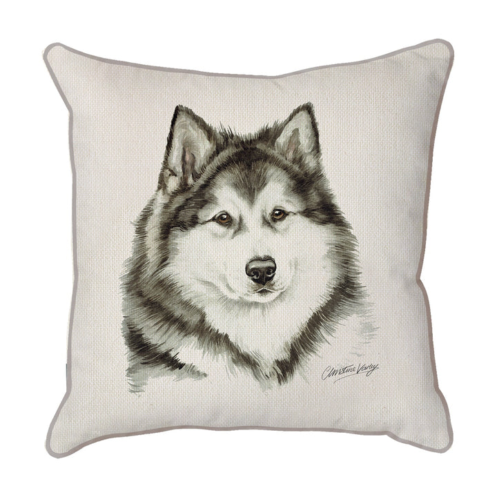 Christine Varley | Alaskan Malamute | Dog Scatter Cushion Cushions Christine Varley