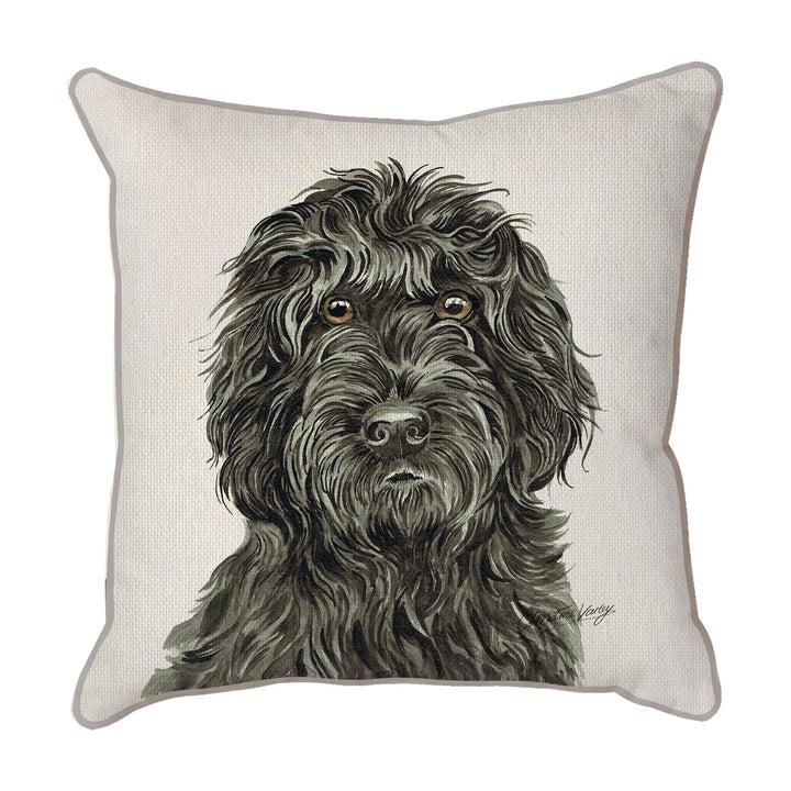Christine Varley | Black Cockapoo | Dog Scatter Cushion Cushions Christine Varley
