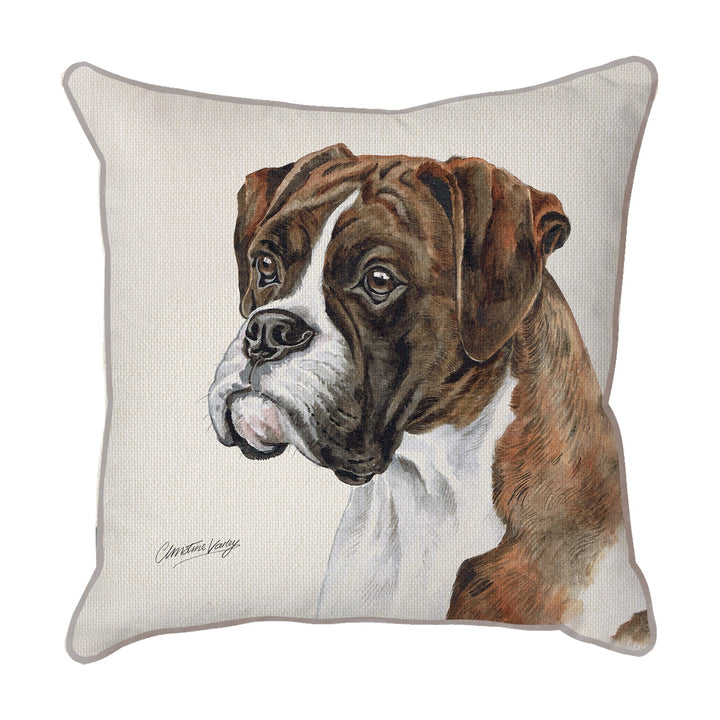 Christine Varley | Brindle Boxer | Dog Scatter Cushion Cushions Christine Varley