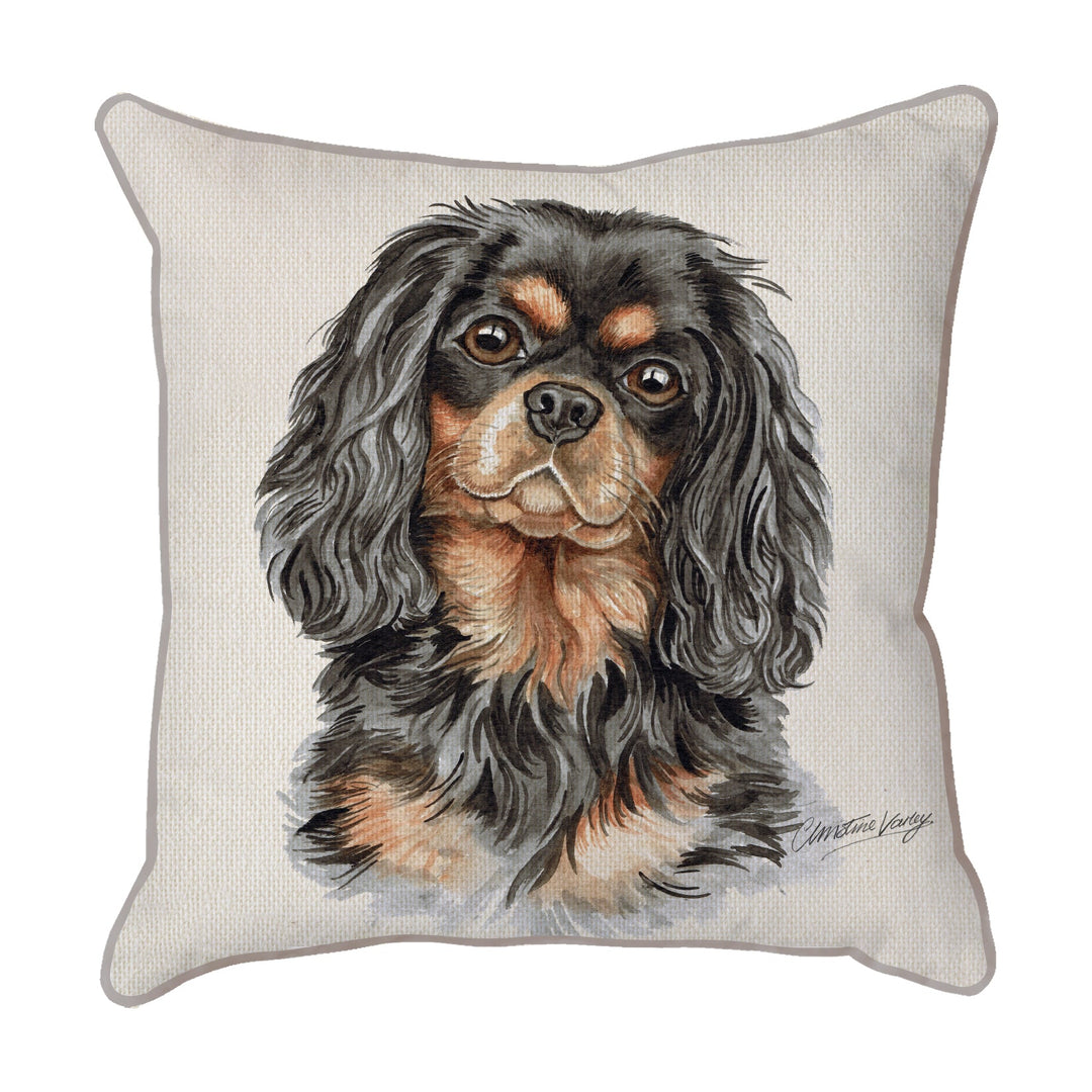 Christine Varley | B&T Cav King Charles | Dog Scatter Cushion Cushions Christine Varley
