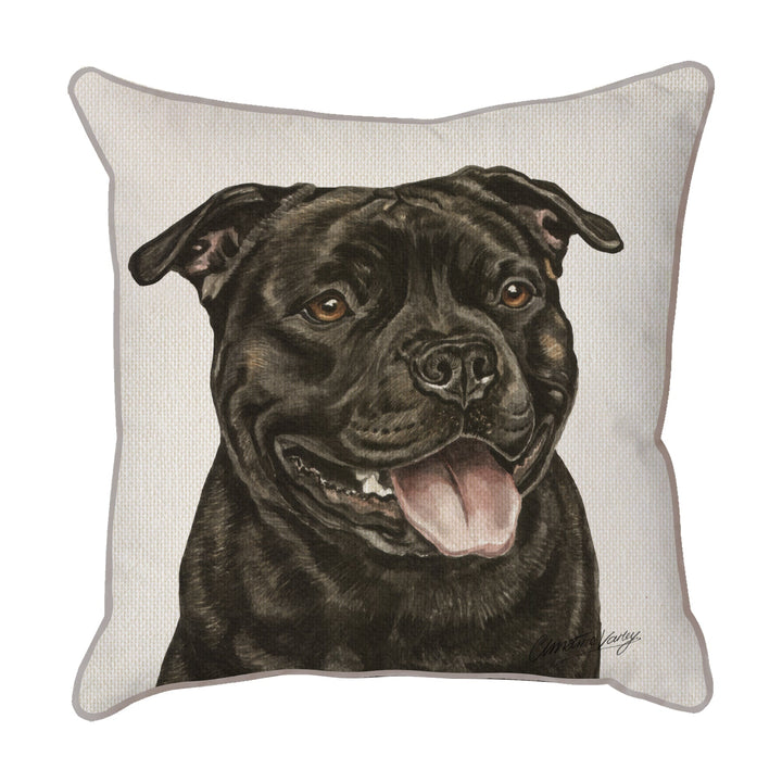Christine Varley | Staffie | Dog Scatter Cushion Cushions Christine Varley