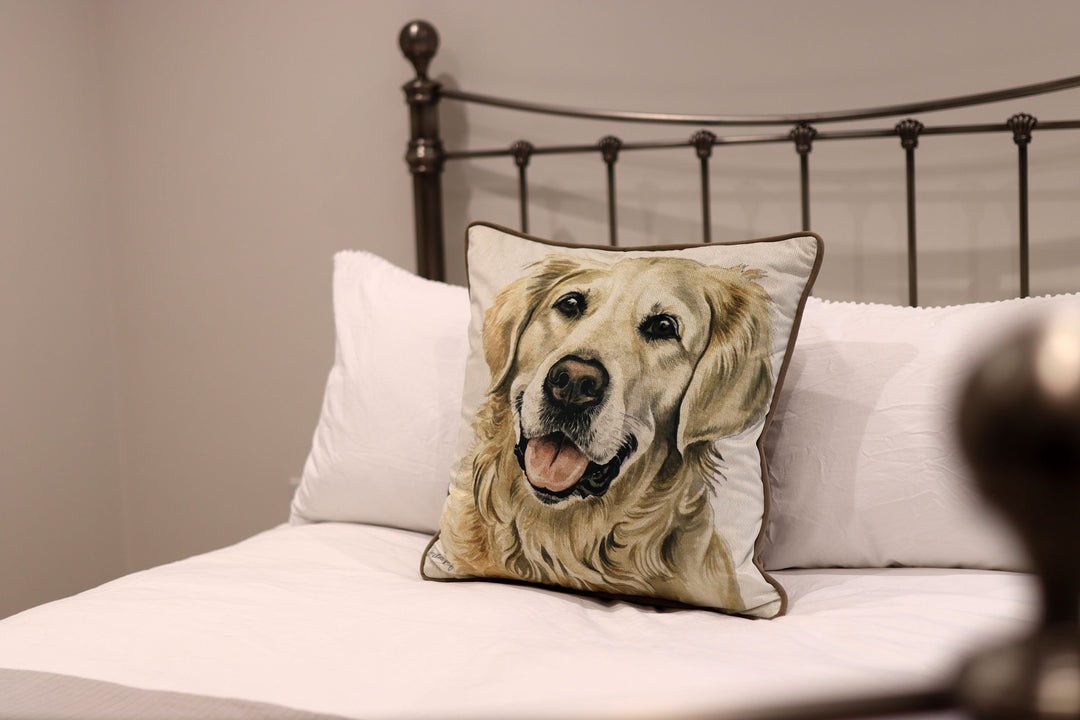 christine varley dog portrait cushion