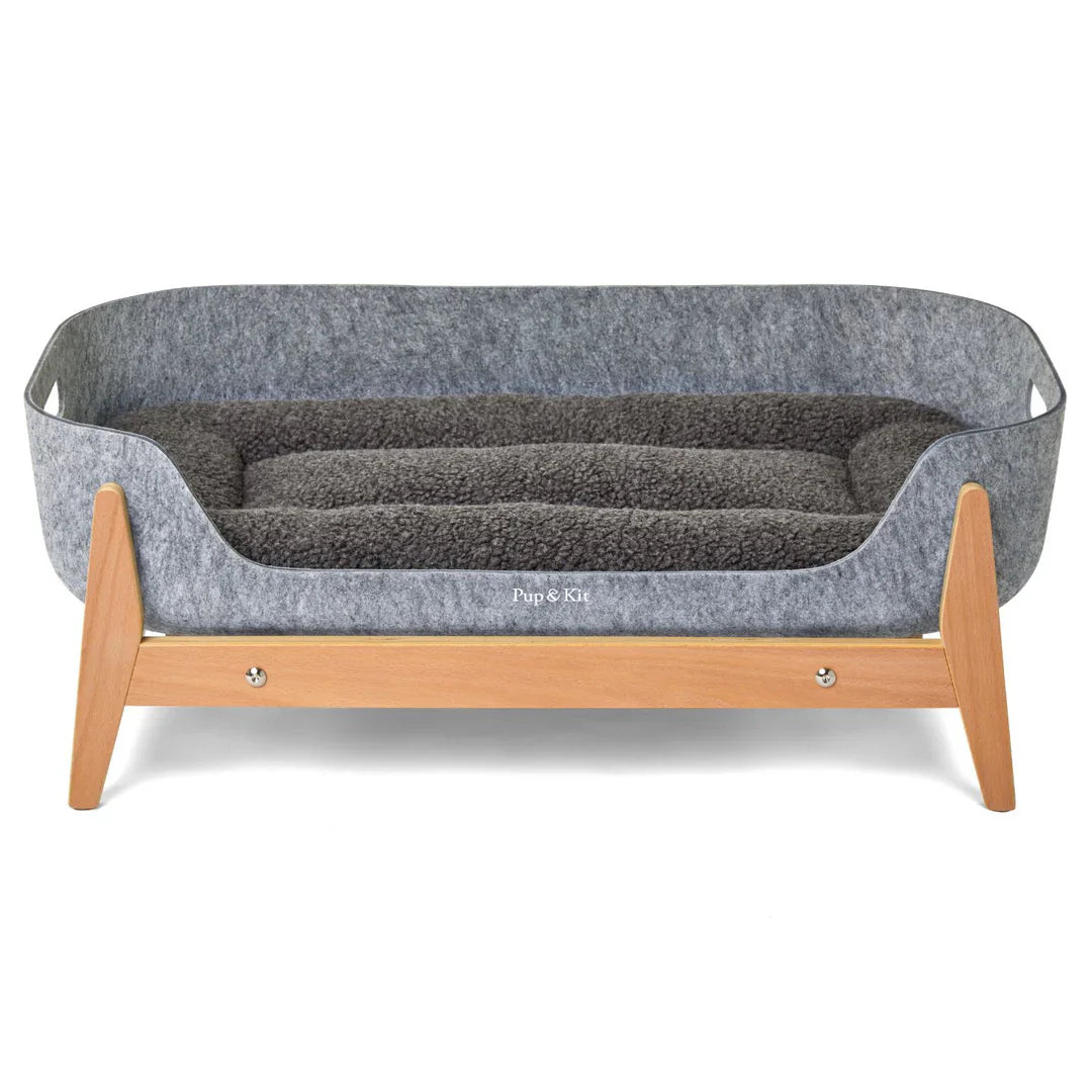 Pup & Kit - PetNest® Raised Dog Bed - Natural Dog Beds Pup & Kit Slate Grey  