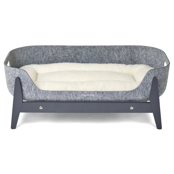 Pup & Kit - PetNest® Raised Dog Bed - Slate Grey Dog Beds Pup & Kit Natural  