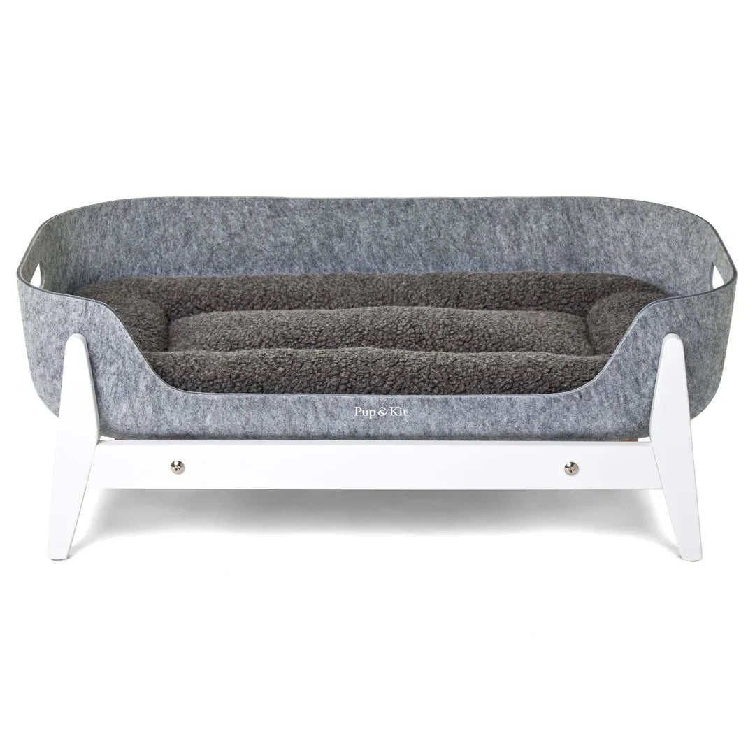 Pup & Kit - PetNest® Raised Dog Bed - White Dog Beds Pup & Kit Slate Grey  