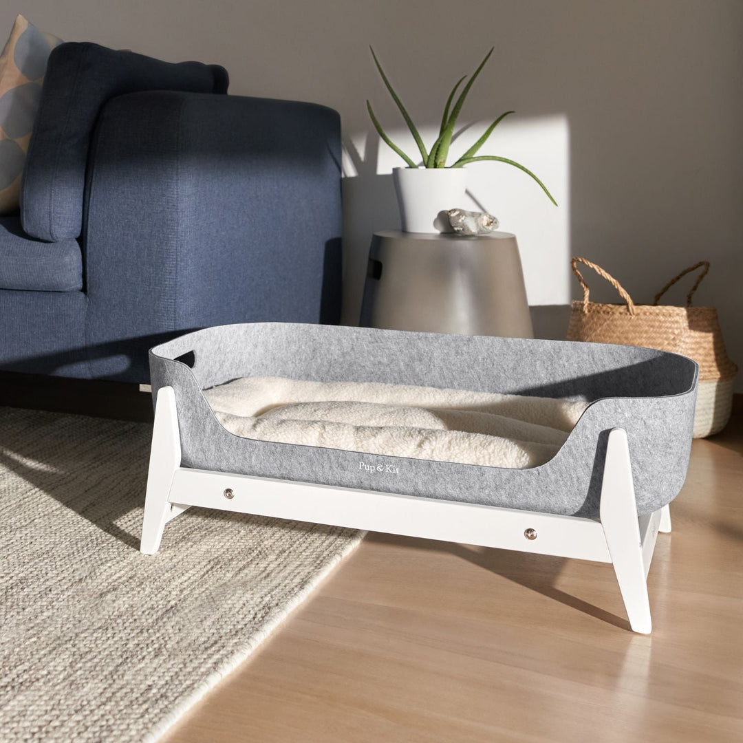 Pup & Kit - PetNest® Raised Dog Bed - White Dog Beds Pup & Kit   