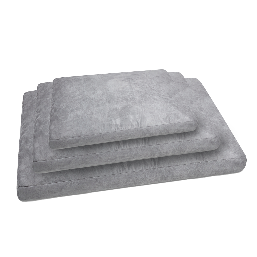 Luxury Faux Suede Dog Bed - Grey  Barking Beds   
