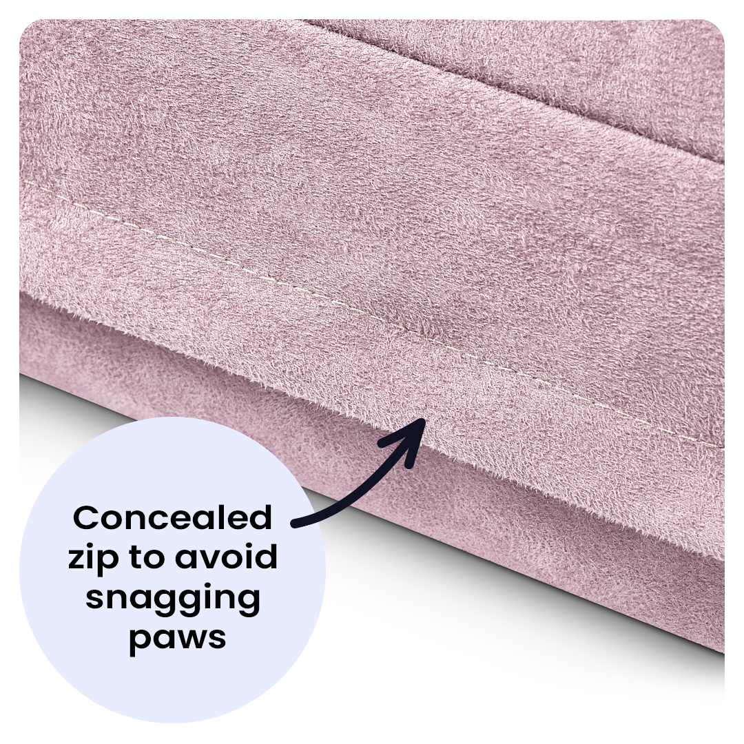 Luxury Faux Suede Dog Bed - Mauve  Barking Beds   