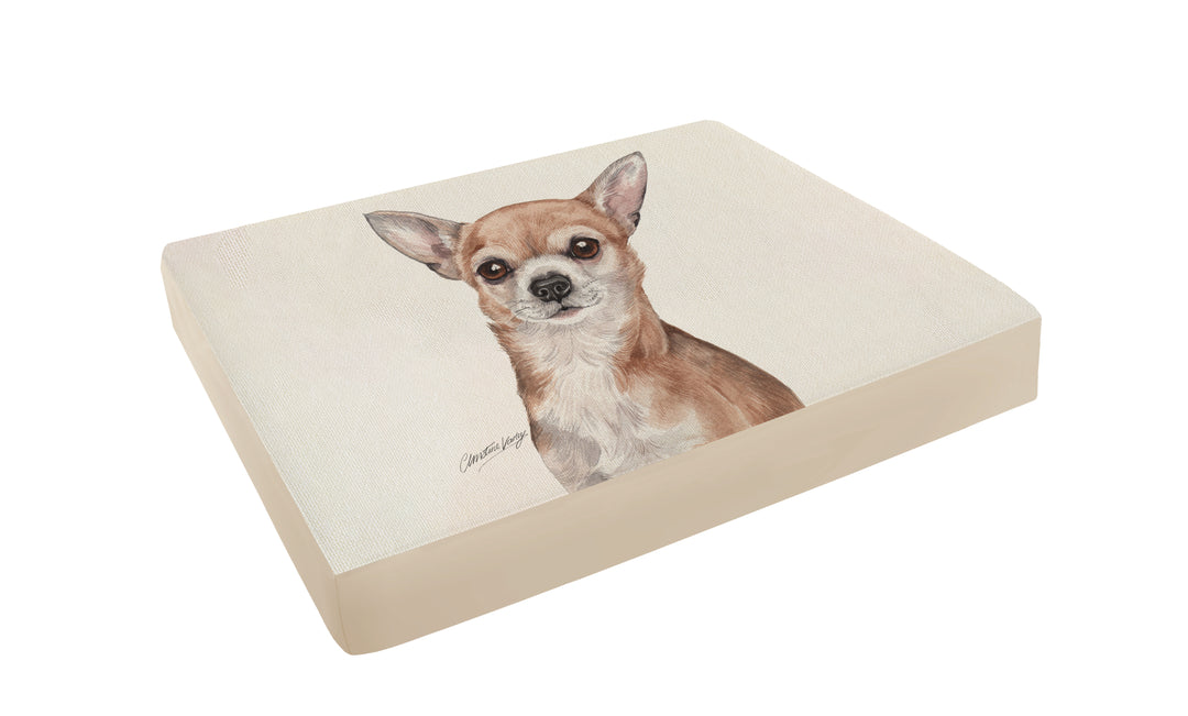 Christine Varley Luxury Printed Dog Bed - Chihuahua  Barking Beds   