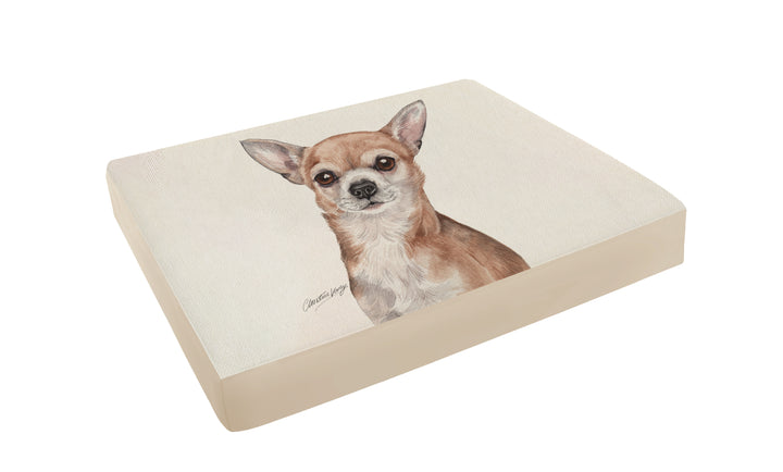 Christine Varley Luxury Printed Dog Bed - Chihuahua  Barking Beds   