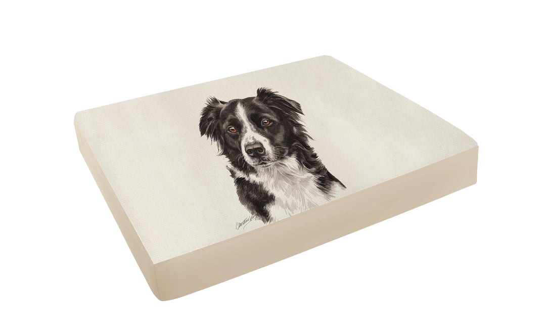 Christine Varley Luxury Printed Dog Bed - Border Collie  Barking Beds   