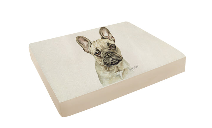 Christine Varley Luxury Printed Dog Bed - French Bulldog  Barking Beds   