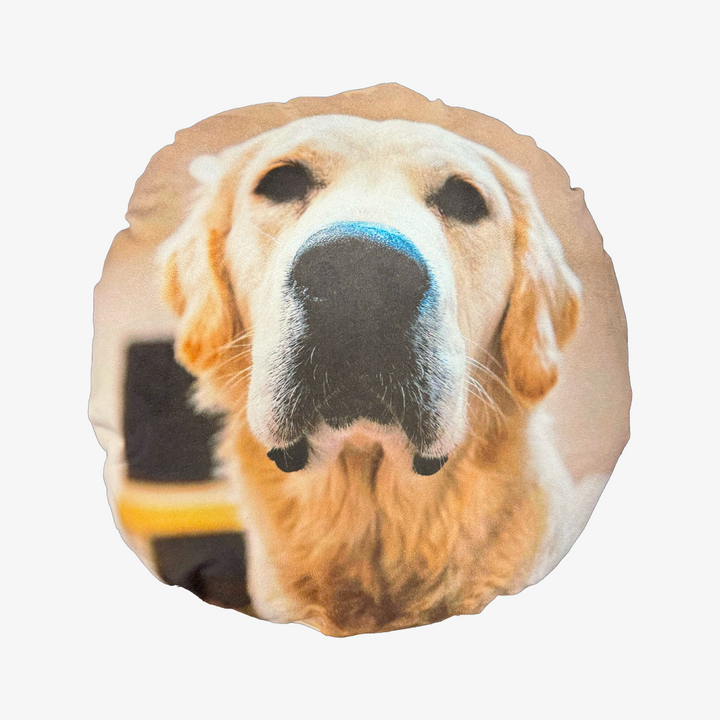 Custom Dog Photo Cushion - Round - Faux Suede Cushions Prodigi   