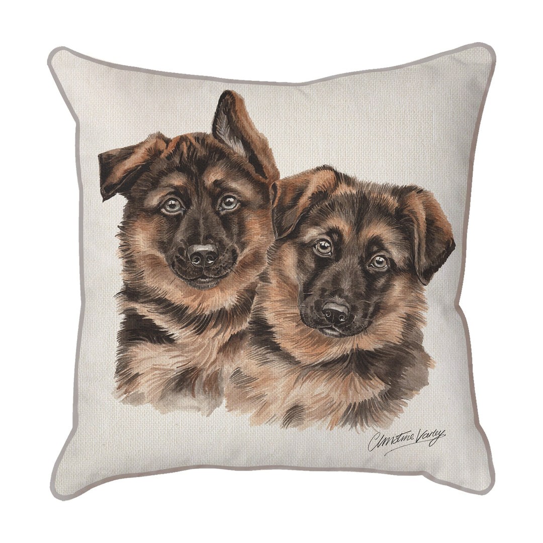 Christine Varley | German Shepherd Puppies | Dog Scatter Cushion Cushions Christine Varley   