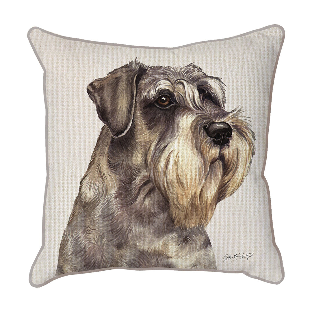 Christine Varley | Schnauzer Side On | Dog Scatter Cushion Cushions Christine Varley   