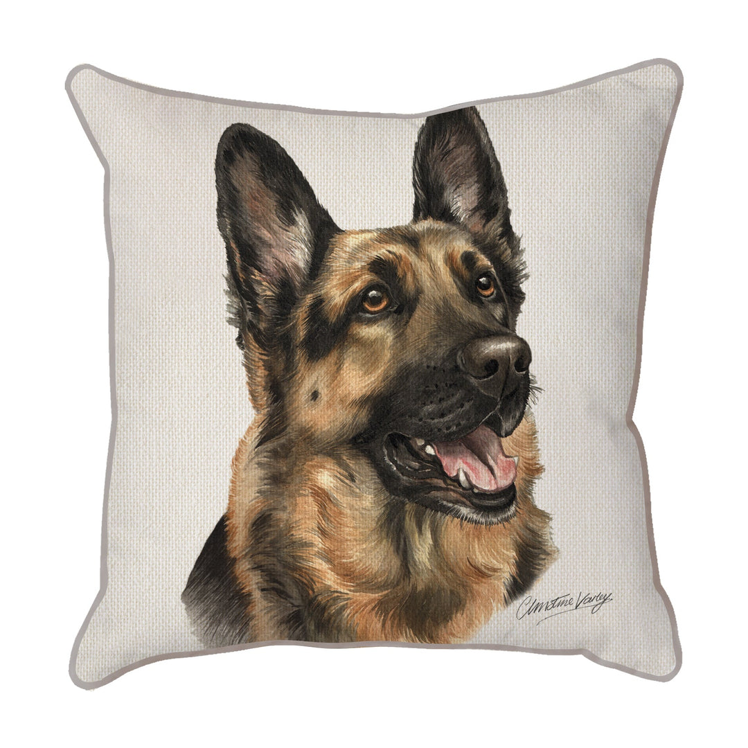 Christine Varley | German Shepherd | Dog Scatter Cushion Cushions Christine Varley   