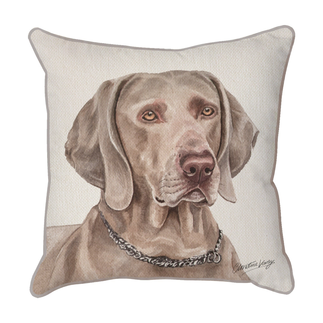 Christine Varley | Weimaraner | Dog Scatter Cushion Cushions Christine Varley   