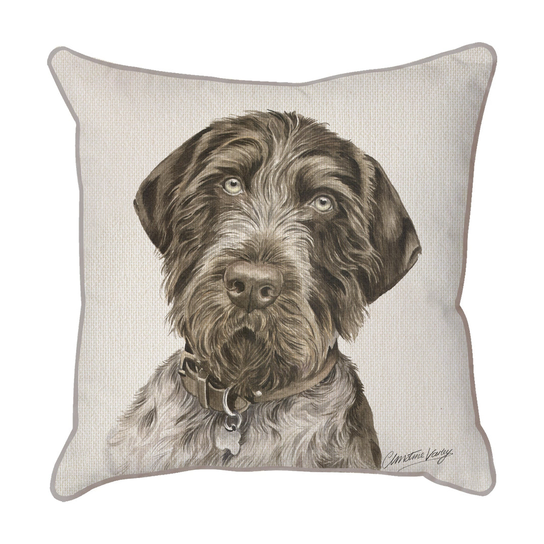 Christine Varley | German WH Pointer | Dog Scatter Cushion Cushions Christine Varley   